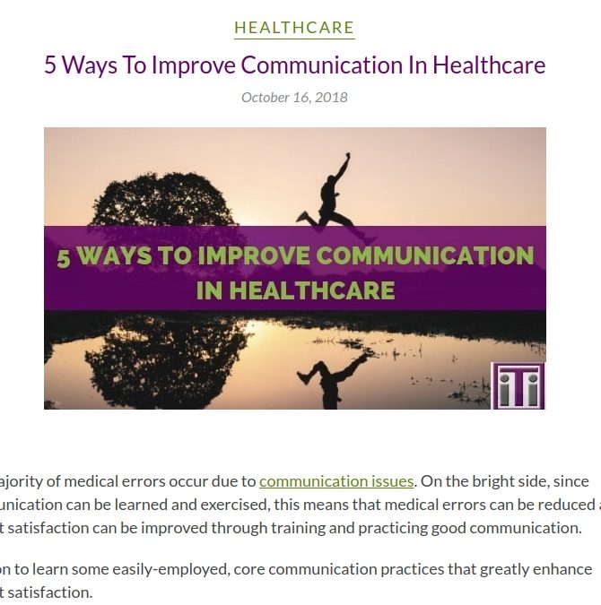 Blog Article: Improving Communication in Healthcare